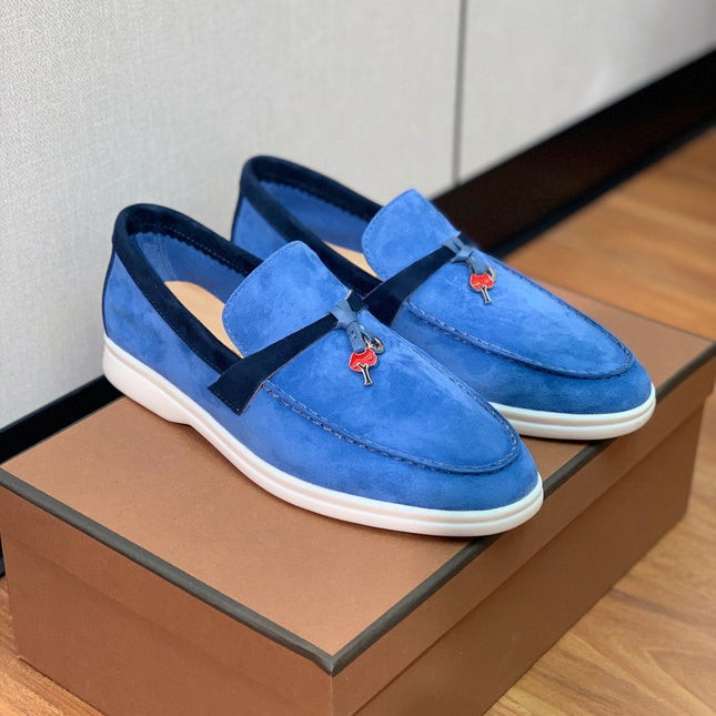LP CHARMS WALK BABOUCHE LOAFERS COBALT SUEDE