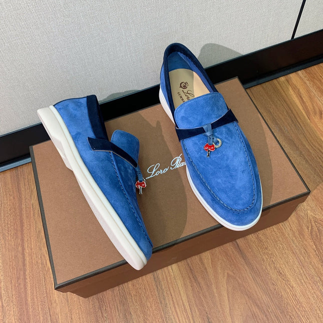 LP CHARMS WALK BABOUCHE LOAFERS COBALT SUEDE
