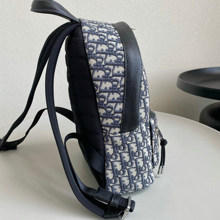 SMALL BACKPACK 32 BLUE OBLIQUE JACQUARD