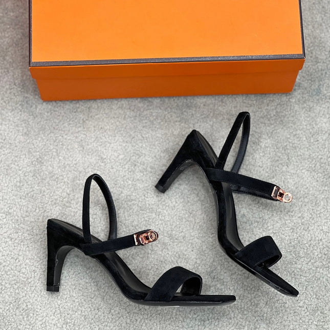 Glamour 75 Sandal Black Suede
