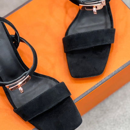 Glamour 75 Sandal Black Suede