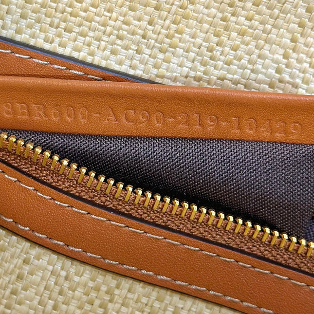 Fend Baguette Tan Beige Canvas Bag 27 with FF Embroidery Ghw