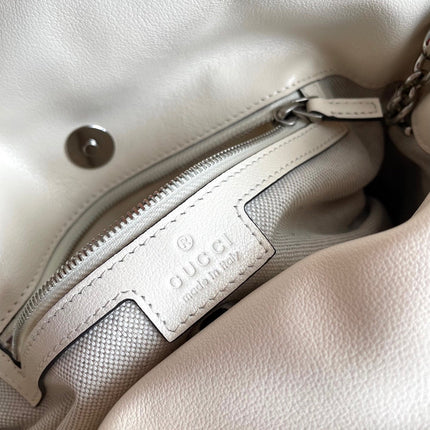 BLONDIE TOTE BAG 30 IN WHITE CALFSKIN SIVLER HARDWARE