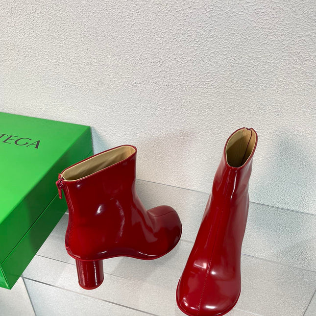 ATOMIC ANKLE BOOT IN RUBY RED CALFSKIN 75 MM