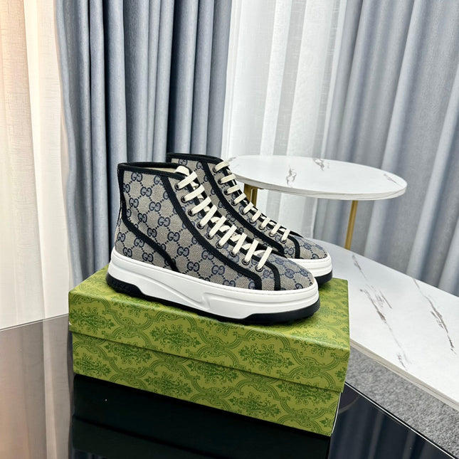 GG HIGH TOP SNEAKER FLATFORM LEAD CANVAS