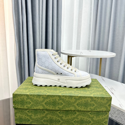 GG HIGH TOP SNEAKER FLATFORM PASTEL BLUE CANVAS