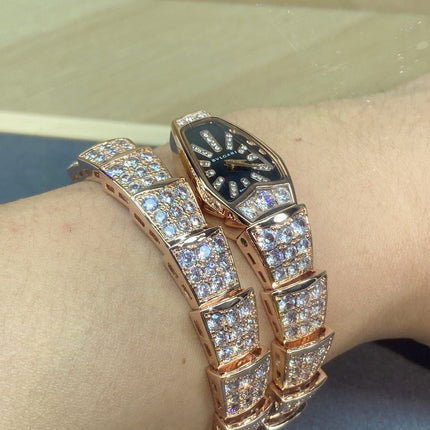 SERPENTI JEWELRY ALL ROSE GOLD WITH DIAMOND BLACK DIAL
