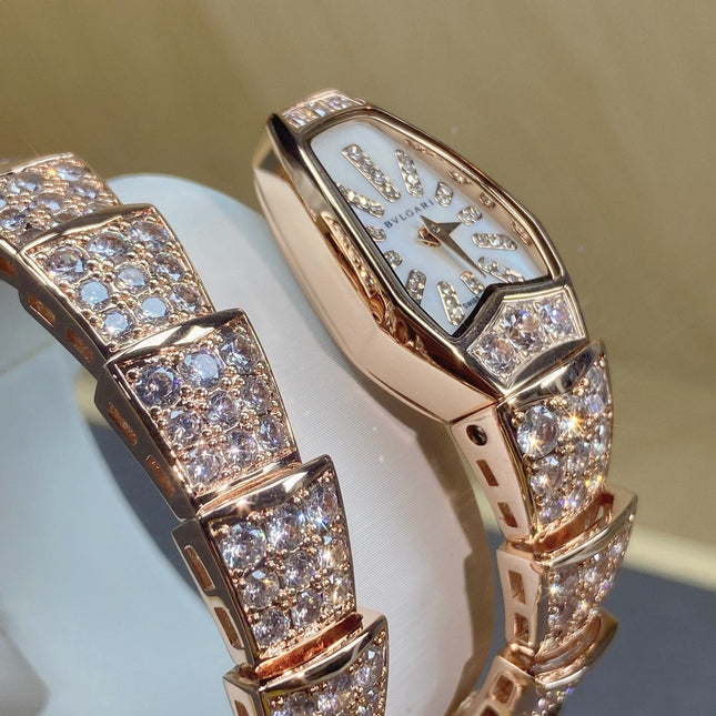 SERPENTI JEWELRY ALL ROSE GOLD WITH DIAMOND WHITE DIAL