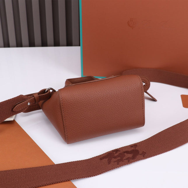 NANO SMILE BAG 18 IN UMBER BROWN CALFSKIN