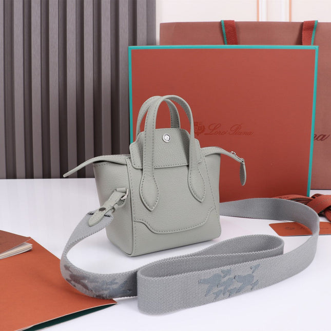 NANO SMILE BAG 18 IN HARBOR GRAY CALFSKIN