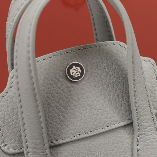 NANO SMILE BAG 18 IN HARBOR GRAY CALFSKIN