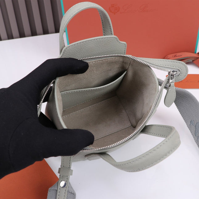 NANO SMILE BAG 18 IN HARBOR GRAY CALFSKIN