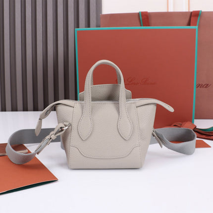 NANO SMILE BAG 18 IN PASTEL GRAY CALFSKIN
