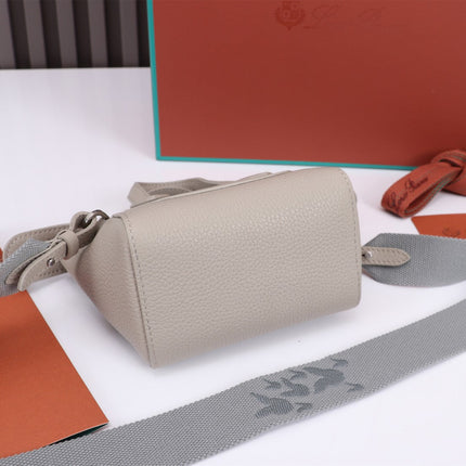 NANO SMILE BAG 18 IN PASTEL GRAY CALFSKIN