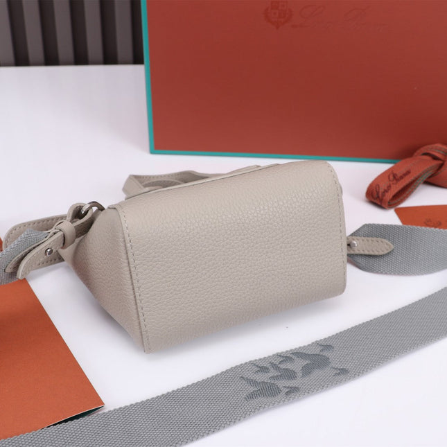 NANO SMILE BAG 18 IN PASTEL GRAY CALFSKIN
