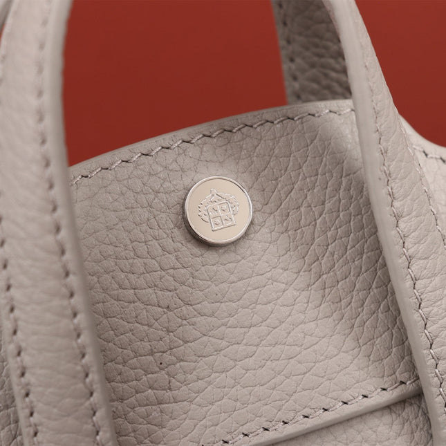 NANO SMILE BAG 18 IN PASTEL GRAY CALFSKIN