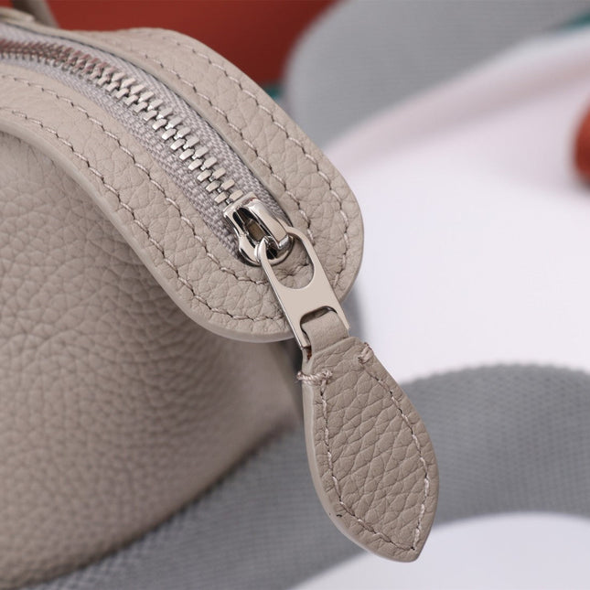 NANO SMILE BAG 18 IN PASTEL GRAY CALFSKIN
