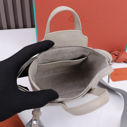 NANO SMILE BAG 18 IN PASTEL GRAY CALFSKIN