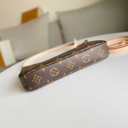 LV 25S POCHETTE ACCESSOIRES 21 IN BROWN MONOGRAM CANVAS GOLD HARDWARE