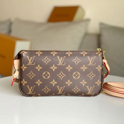 LV 25S POCHETTE ACCESSOIRES 21 IN BROWN MONOGRAM CANVAS GOLD HARDWARE