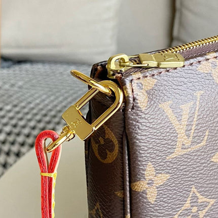 LV 25S POCHETTE ACCESSOIRES 21 IN BROWN MONOGRAM CANVAS GOLD HARDWARE