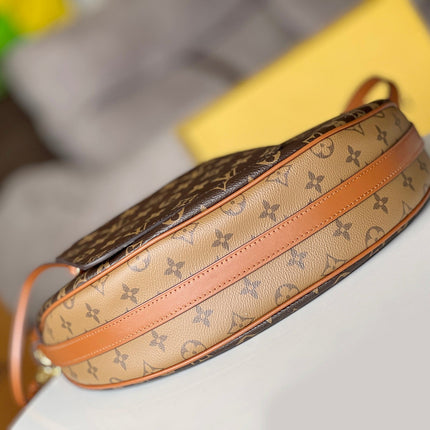 LV 25S LOOP HOBO 38 IN BROWN MONOGRAM COATED CANVAS GOLD HARDWARE