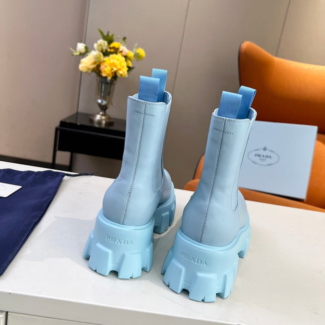 PRA MONOLITH BRUSHED BOOTIES 55 SKY CALFSKIN