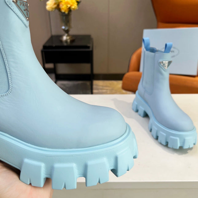 PRA MONOLITH BRUSHED BOOTIES 55 SKY CALFSKIN