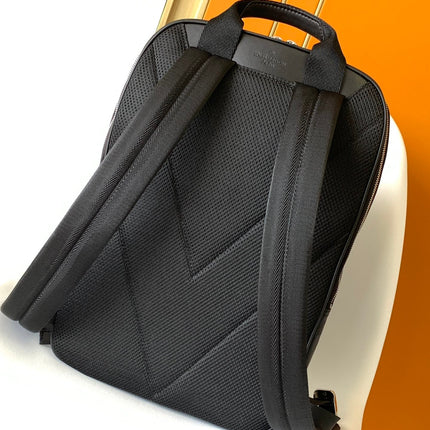 LV 25S MICHAEL BACKPACK 42 IN EMBOSSED DAMIER INFINI BLACK CALFSKIN