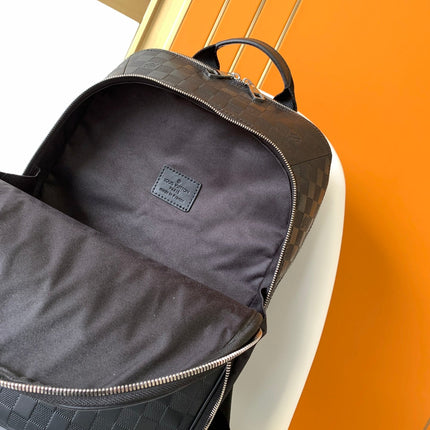 LV 25S MICHAEL BACKPACK 42 IN EMBOSSED DAMIER INFINI BLACK CALFSKIN