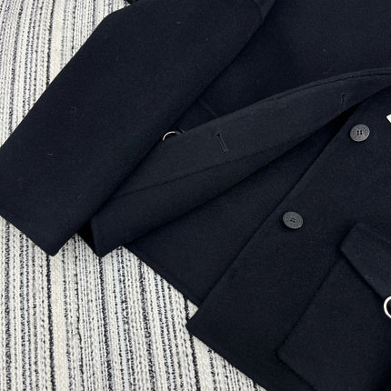 HERMES 25S SHORT REVERSIBLE CASHMERE COAT 254