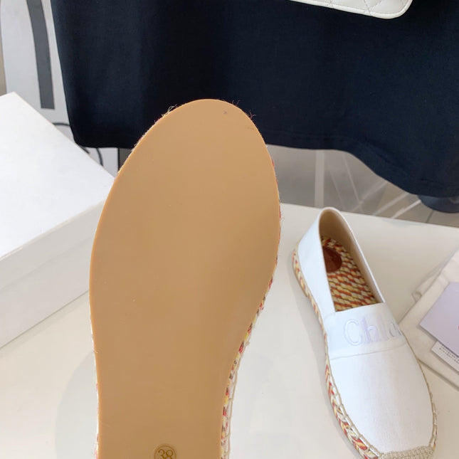 LOAFER SHOES IN WHITE DENIM AND WOVEN RAFFIA