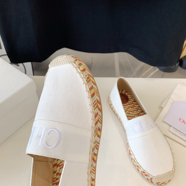 LOAFER SHOES IN WHITE DENIM AND WOVEN RAFFIA