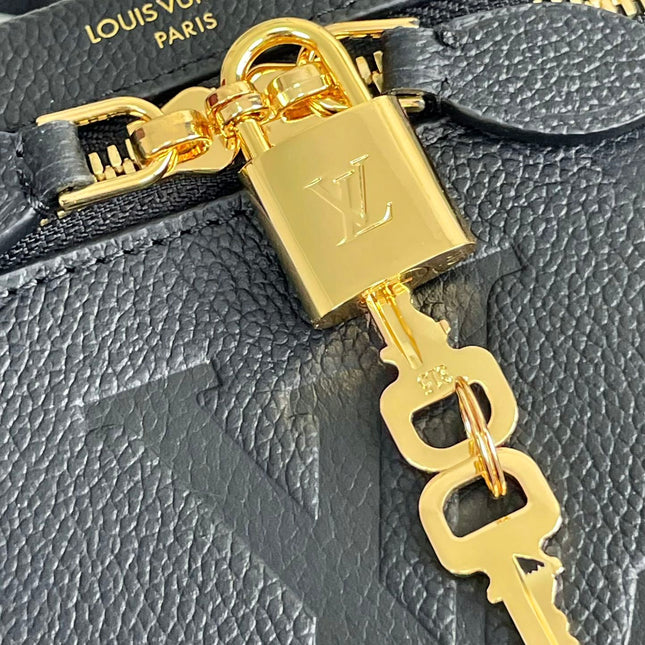 VANITY 19 IN BLACK MONOGRAM EMBOSSED CALFSKIN GOLD HARDWARE