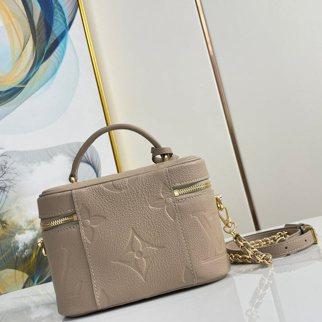 VANITY 19 IN LIGHT BROWN MONOGRAM EMBOSSED CALFSKIN GOLD HARDWARE