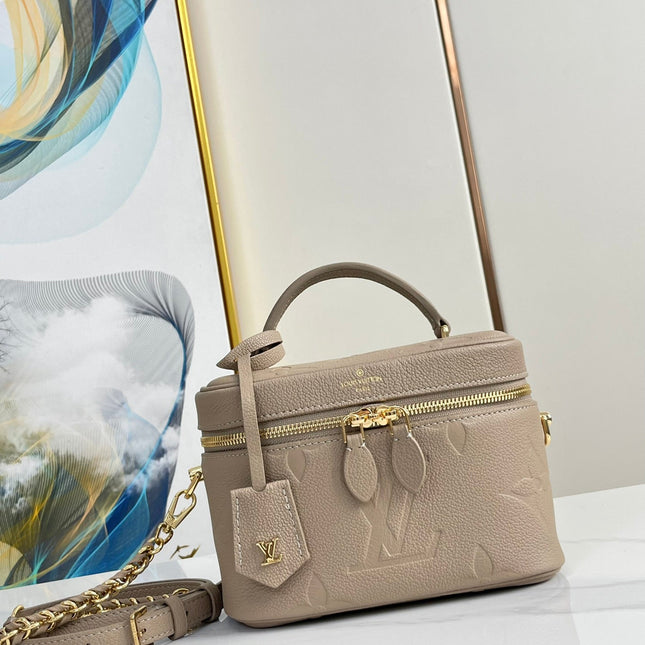 VANITY 19 IN LIGHT BROWN MONOGRAM EMBOSSED CALFSKIN GOLD HARDWARE