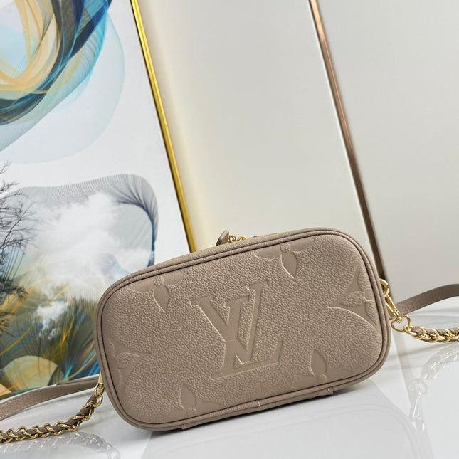 VANITY 19 IN LIGHT BROWN MONOGRAM EMBOSSED CALFSKIN GOLD HARDWARE