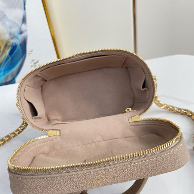 VANITY 19 IN LIGHT BROWN MONOGRAM EMBOSSED CALFSKIN GOLD HARDWARE