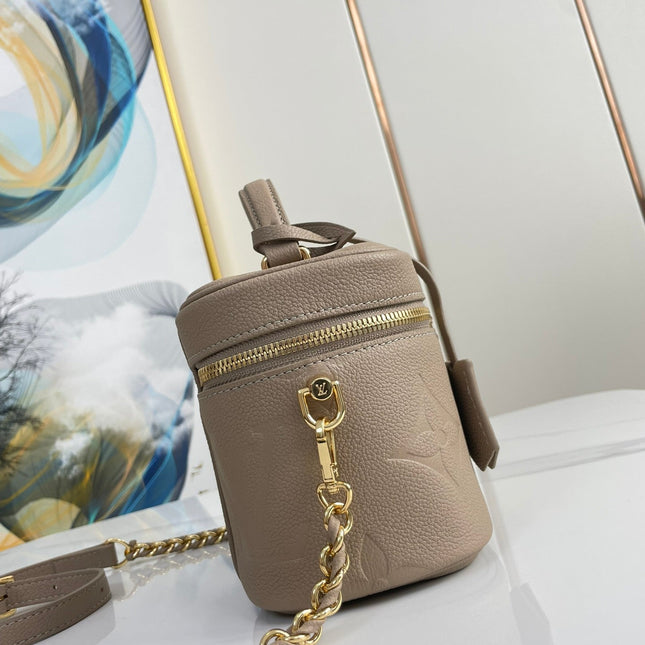 VANITY 19 IN LIGHT BROWN MONOGRAM EMBOSSED CALFSKIN GOLD HARDWARE