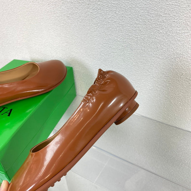 ATOMIC BALLERINA FLAT IN BRONZE BROWN CALFSKIN