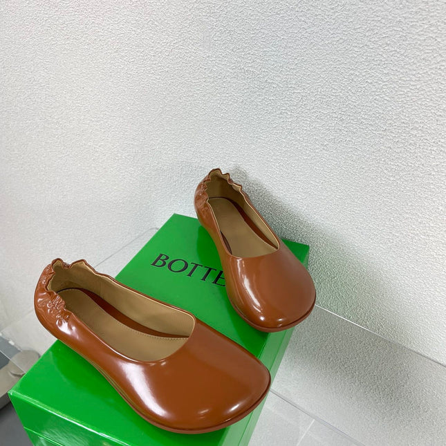 ATOMIC BALLERINA FLAT IN BRONZE BROWN CALFSKIN