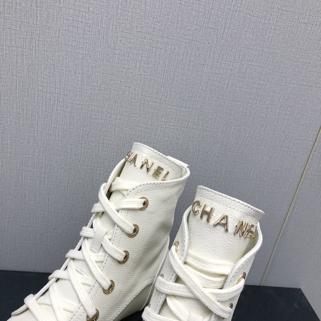 MARTIN SHORT BOOTS WHITE MIX BLACK LAMBSKIN