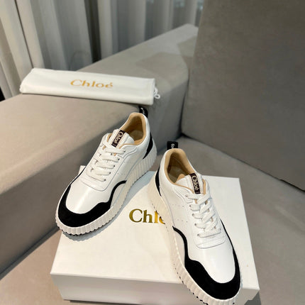 NAMA SNEAKER IN WHITE LAMBSKIN AND BLACK SUEDE