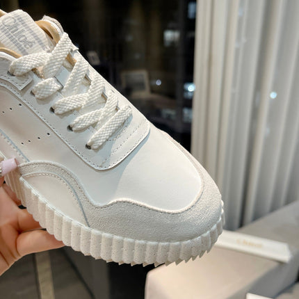 NAMA SNEAKER IN WHITE LAMBSKIN AND DOVE GREY SUEDE