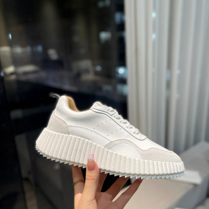 NAMA SNEAKER IN WHITE LAMBSKIN AND DOVE GREY SUEDE