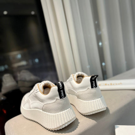 NAMA SNEAKER IN WHITE LAMBSKIN AND DOVE GREY SUEDE