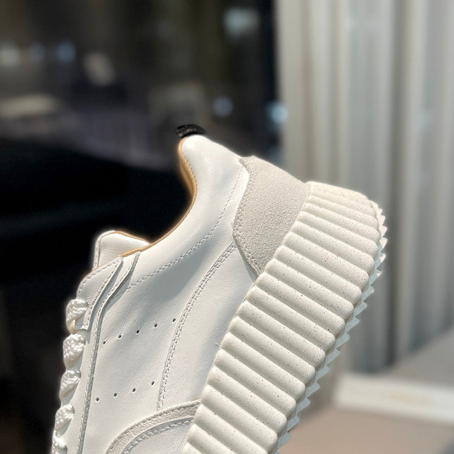 NAMA SNEAKER IN WHITE LAMBSKIN AND DOVE GREY SUEDE