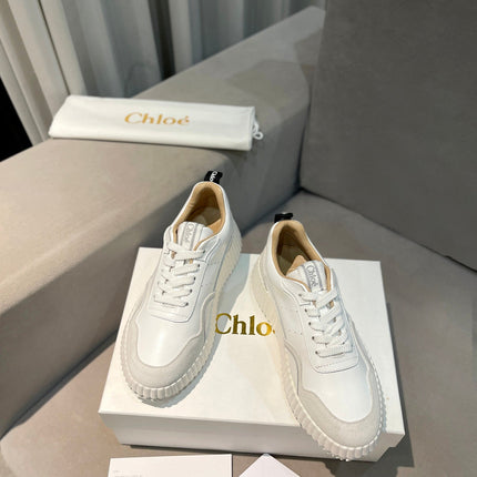 NAMA SNEAKER IN WHITE LAMBSKIN AND DOVE GREY SUEDE