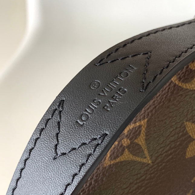 LV 25S S LOCK MESSENGER BAG 21 IN NEON JADE AND BROWN MONOGRAM MACASSAR CALFSKIN