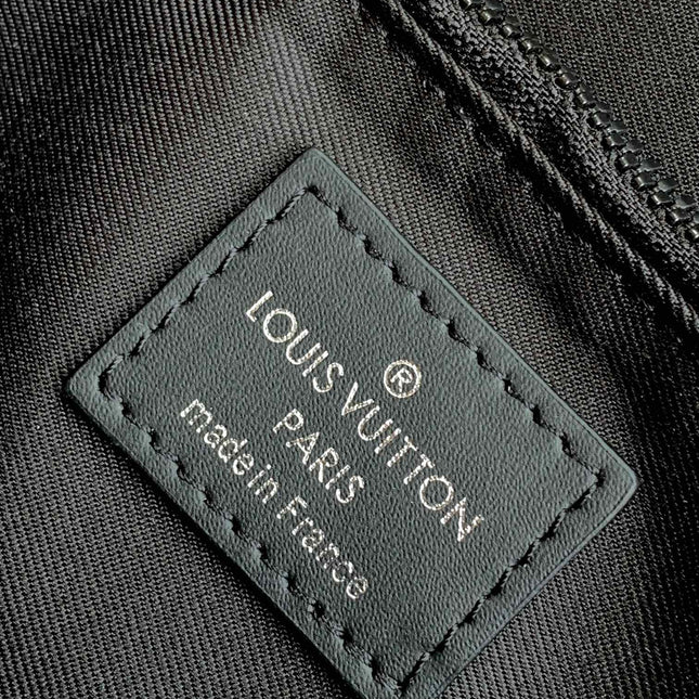 LV 25S S LOCK MESSENGER BAG 21 IN NEON JADE AND BROWN MONOGRAM MACASSAR CALFSKIN